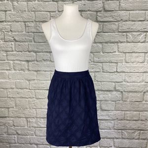 Tabitha Navy Diamond Eyelet Skirt